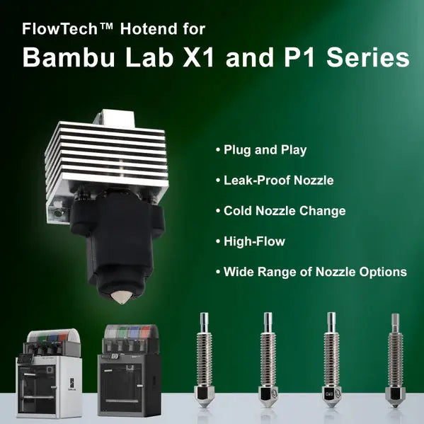 Micro Swiss FlowTech™ Hotend for Bambu Lab P1P / P1S - 3D Printing