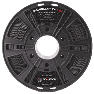 Black - 1.75mm 3DXTech Obsidian™ PA6+CF V2 Nylon Filament - 1kg 3DXTech
