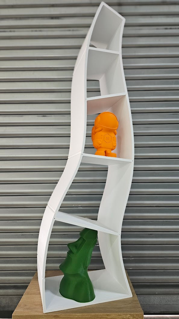 Tall bookshelf printed with PLA pellets