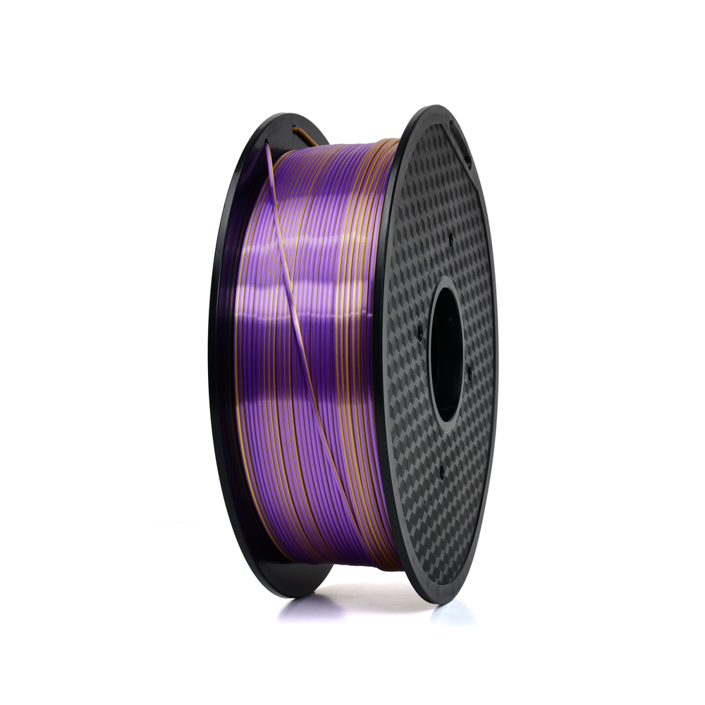 Purple/Gold - Dual-Color Standard PLA Silk Filament - 1.75mm, 1kg 3D Printing Canada