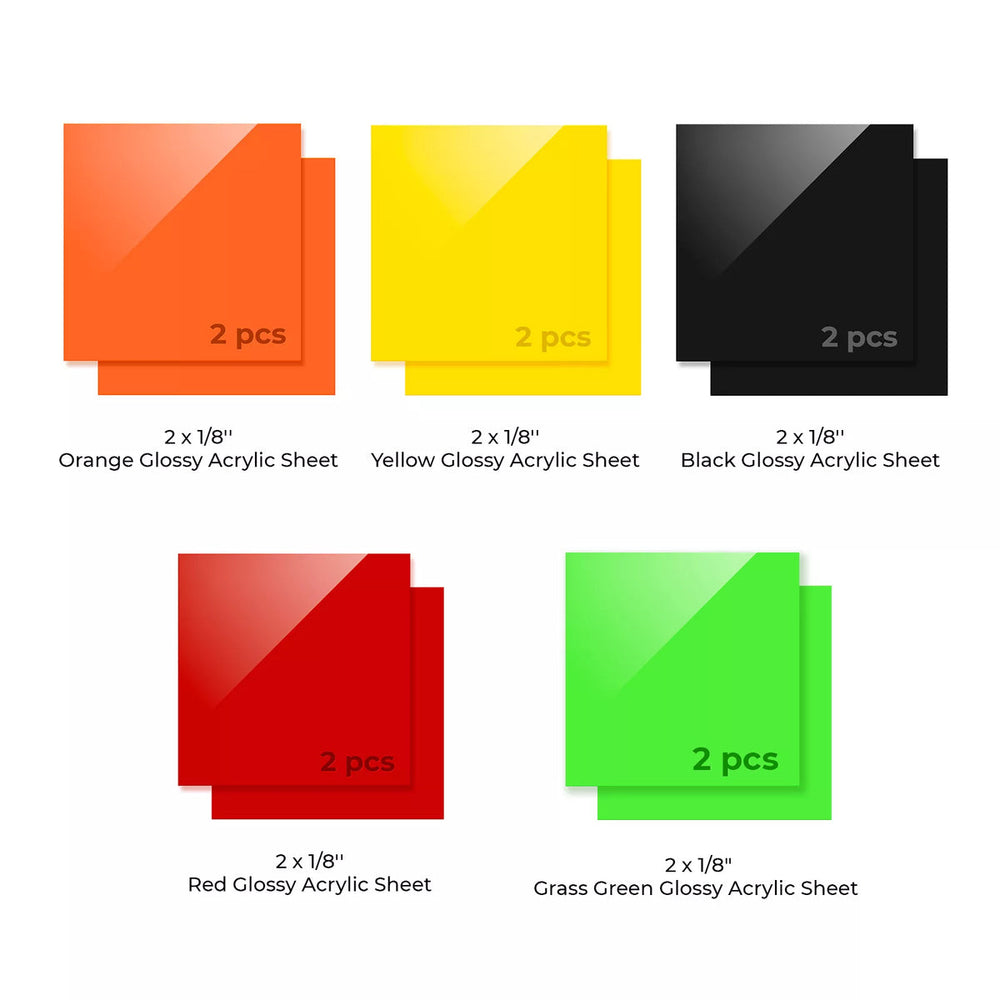 xTool 3mm (1/8") Acrylic Sheets Trial Kit (10pcs)