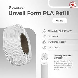 Black & White - Unveil Form Refill PLA Value Pack - 1.75mm, 4 x 1kg Black, 4 x 1kg White