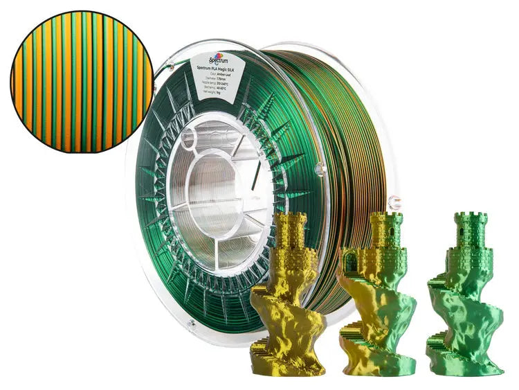 Amber Leaf - Spectrum PLA Magic SILK Filament - 1.75mm, 1kg Spectrum Filaments