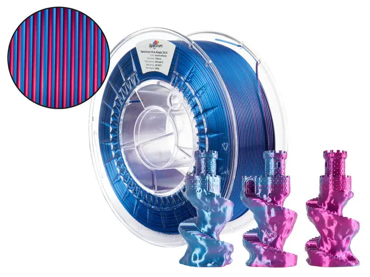 Aurora Bloom - Spectrum PLA Magic SILK Filament - 1.75mm, 1kg Spectrum Filaments