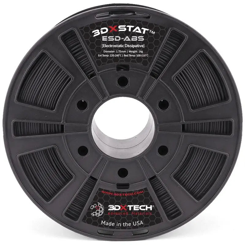 Black - 1.75mm 3DXTech 3DXSTAT® ESD ABS Filament - 0.75 kg