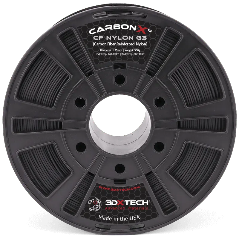 Noir - filament en nylon Black - 1.75 mm 3DXTech CarbonX™ PA6+CF [Gen3] - 0,75 kg