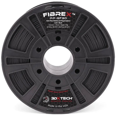 Black - 1.75mm 3DXTech FibreX™ PP+GF30 Polypropylene - 0.5 kg