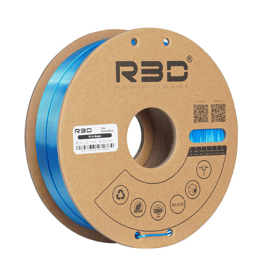 Filament PLA Magic Silk bicolore R3D noir/bleu - 1,75 mm, 1 kg