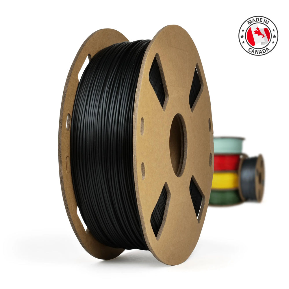 Noir - Filament PLA+ fabriqué au Canada - 1,75 mm, 1 kg 