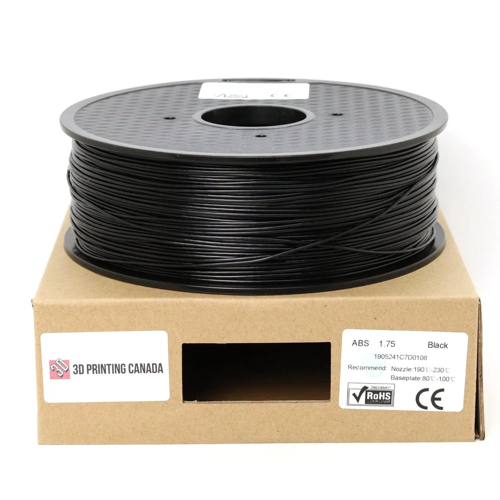 Black - Standard ABS Filament - 1.75mm, 1kg