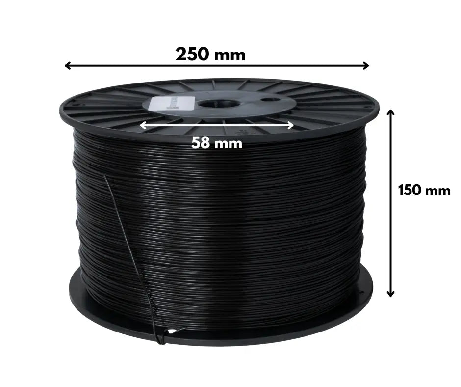 Black - Standard PLA Filament - 1.75mm, 10kg 3D Printing Canada