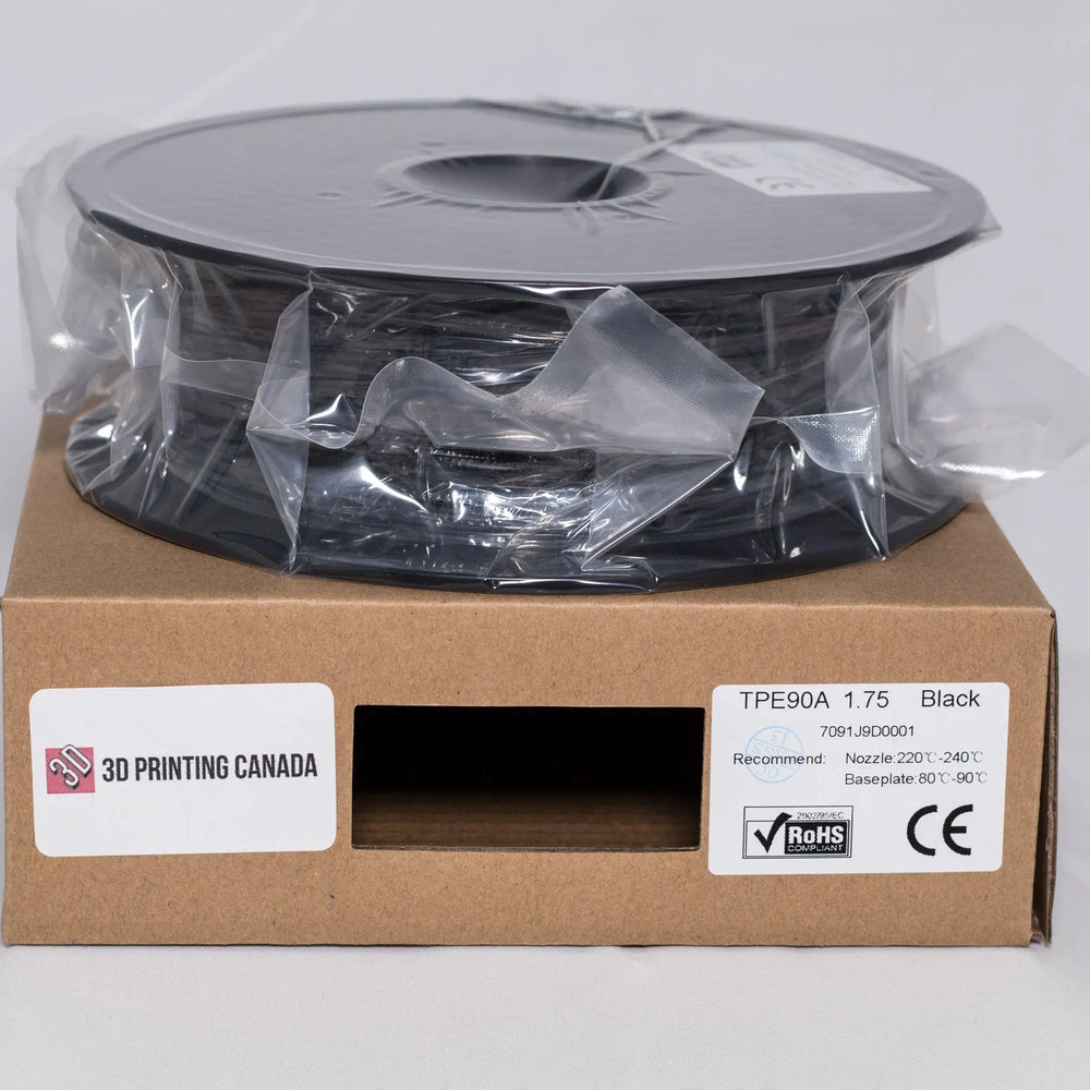 Black - Standard TPE85A Filament - 1.75mm, 0.5kg