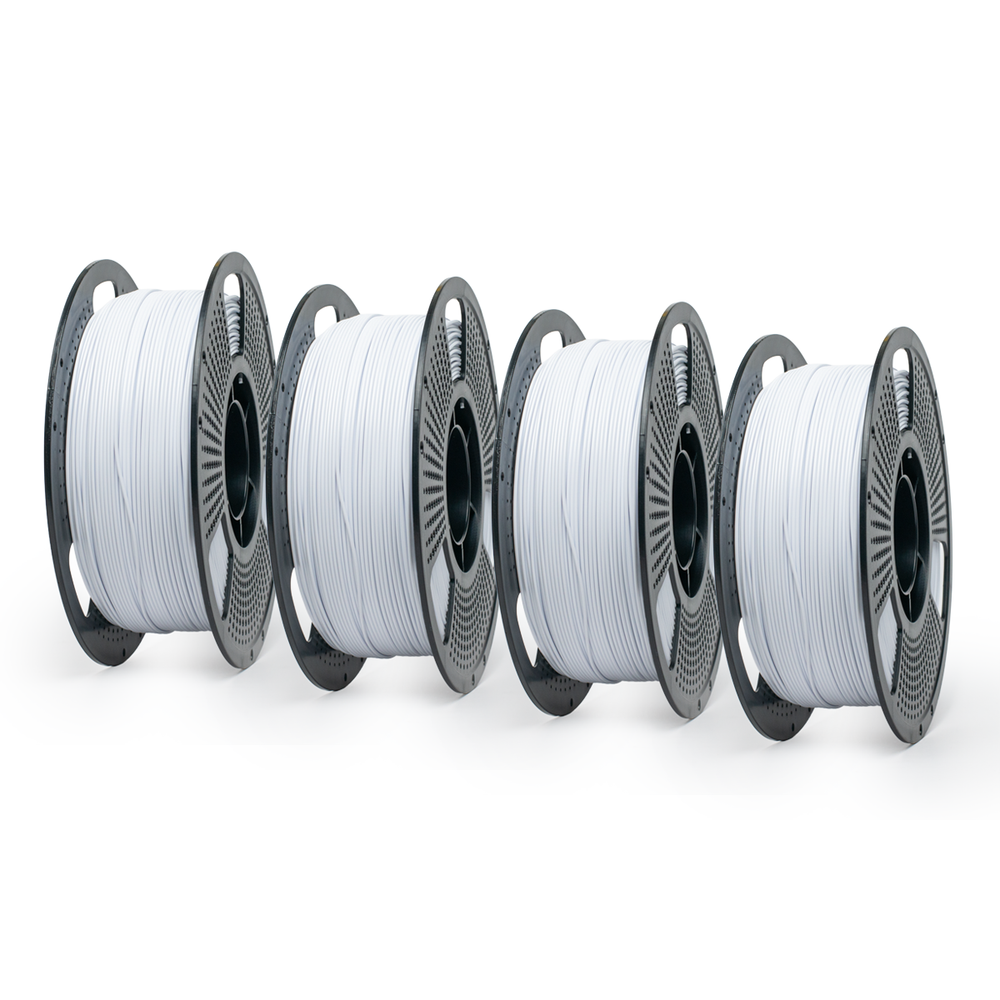Matte White - Unveil Form Matte PETG Filament 4-Pack (4 × 1kg), With Spools - 1.75mm Unveil Form