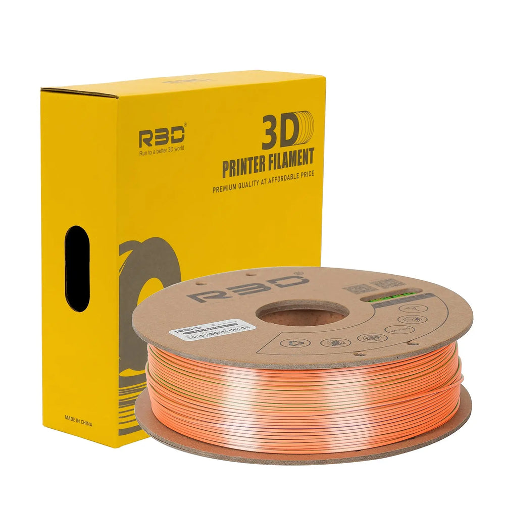 Blue/Green/Orange - R3D Tri Colour Silk Magic PLA Filament - 1.75mm, 1kg R3D