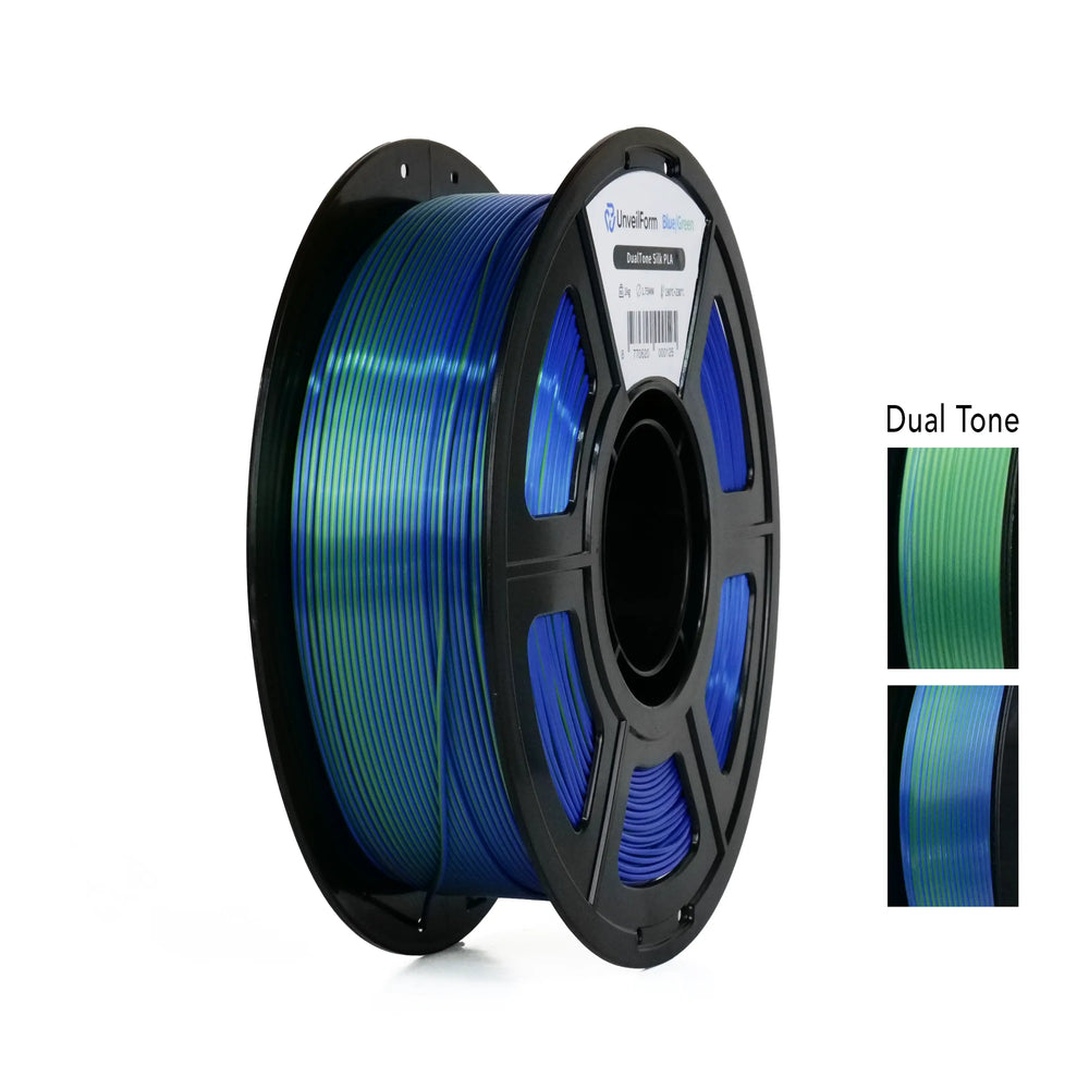 Blue/Green - Unveil Form DualTone Silk PLA - 1.75mm, 1kg Unveil Form