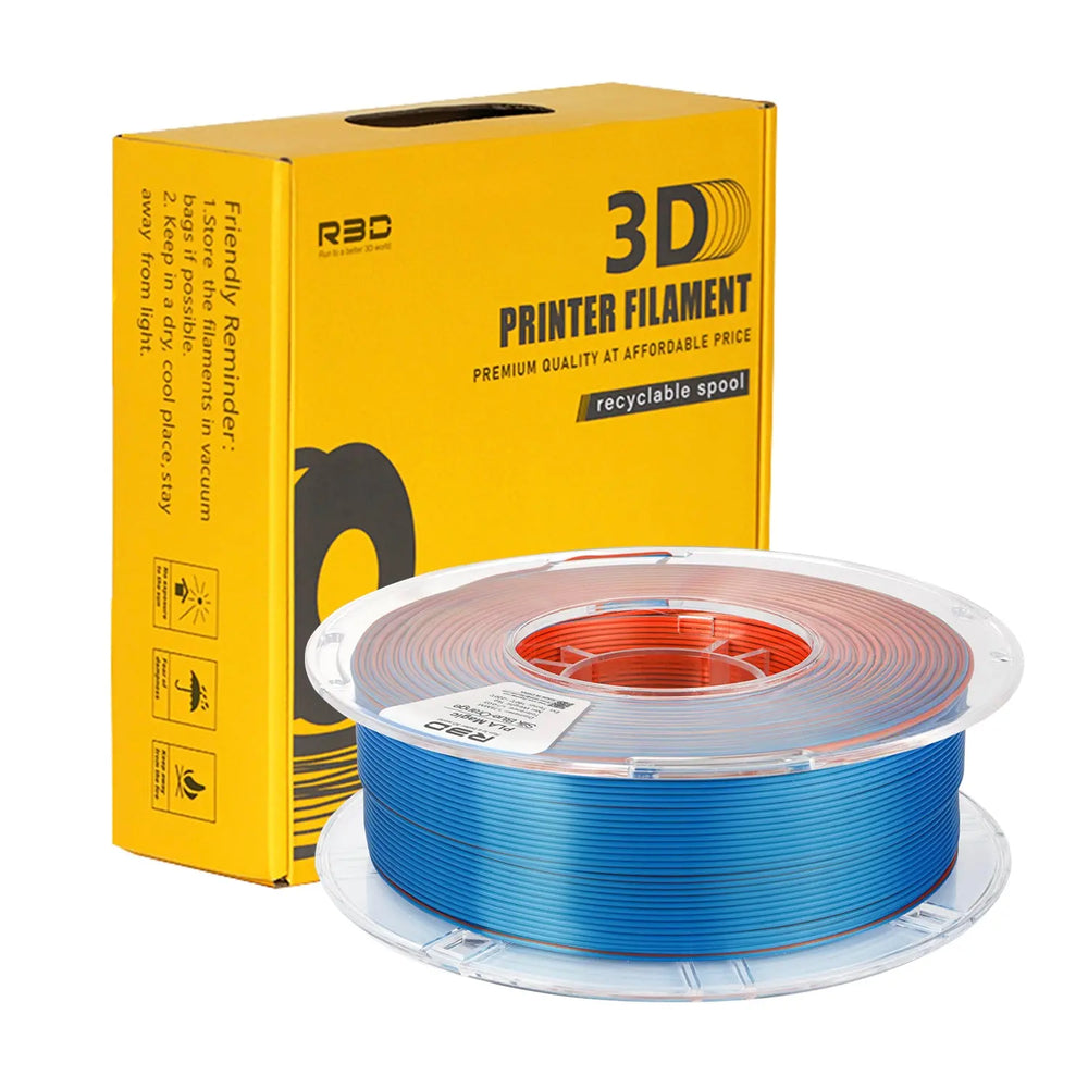 Blue/Orange - R3D Dual Colour Silk PLA Magic Filament - 1.75mm, 1kg R3D