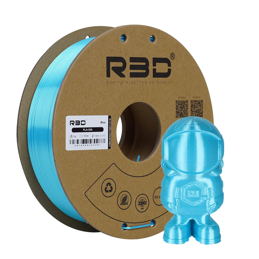 Blue - R3D Silk PLA Filament - 1.75mm, 1kg R3D