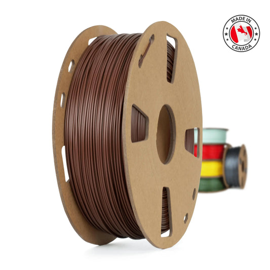 Marron - Filament PLA+ fabriqué au Canada - 1,75 mm, 1 kg 