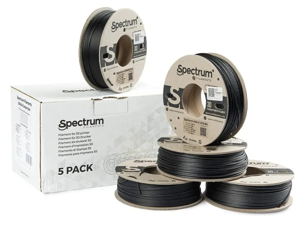Coffret assortiment Carbon Set Multi Pack - Filament Spectrum Carbon - 1,75 mm, 5 x 0,25 kg