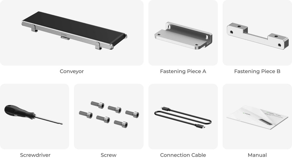 List of items included with the conveyor