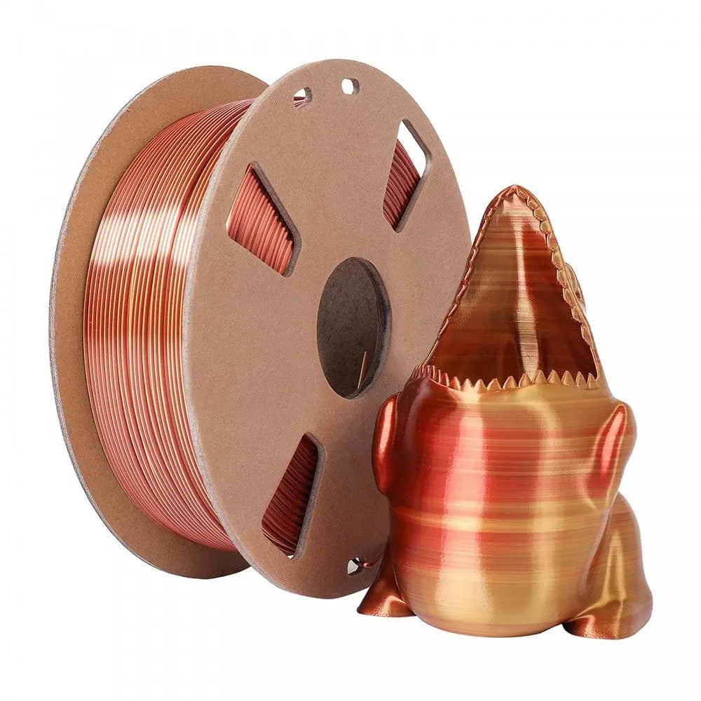 Or/Cuivre - Filament PLA Soie Bicolore Polychromatique - 1.75mm, 1 kg