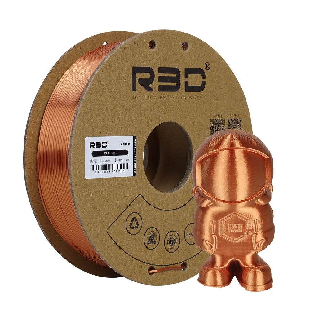 Copper - R3D Silk PLA Filament - 1.75mm, 1kg R3D