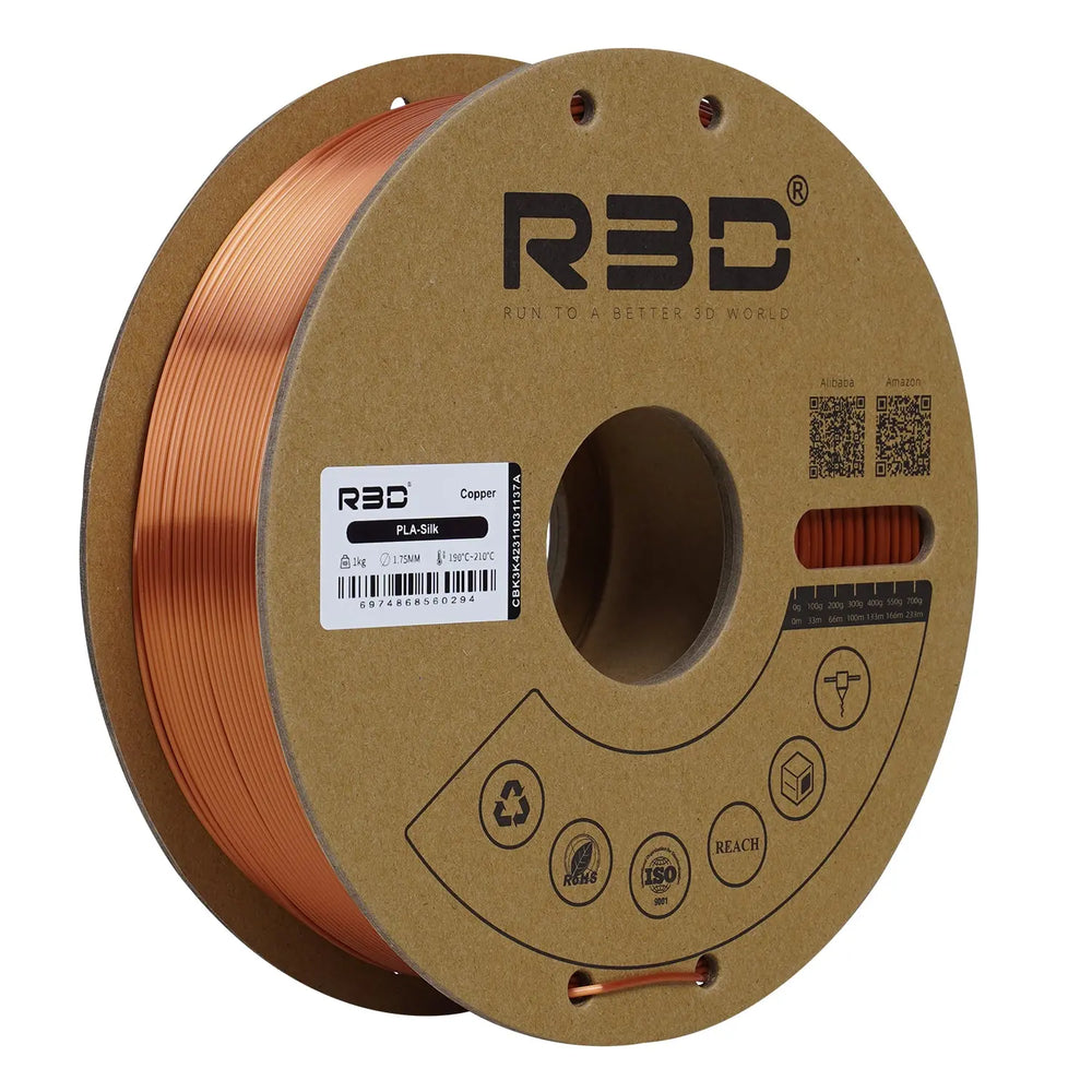Copper - R3D Silk PLA Filament - 1.75mm, 1kg R3D