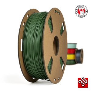 Filament PLA+ vert foncé fabriqué au Canada - 1,75 mm, 1 kg 