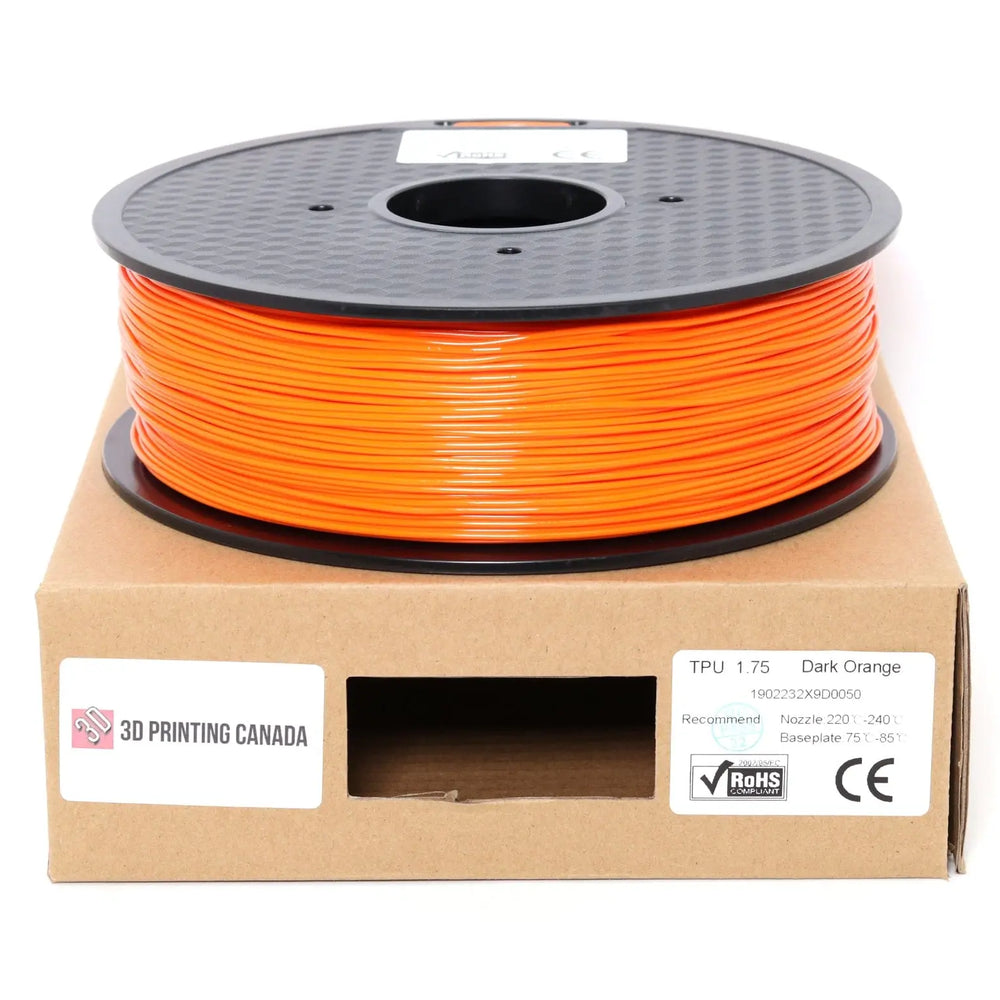 Orange foncé - Filament TPU standard - 1,75 mm, 1 kg