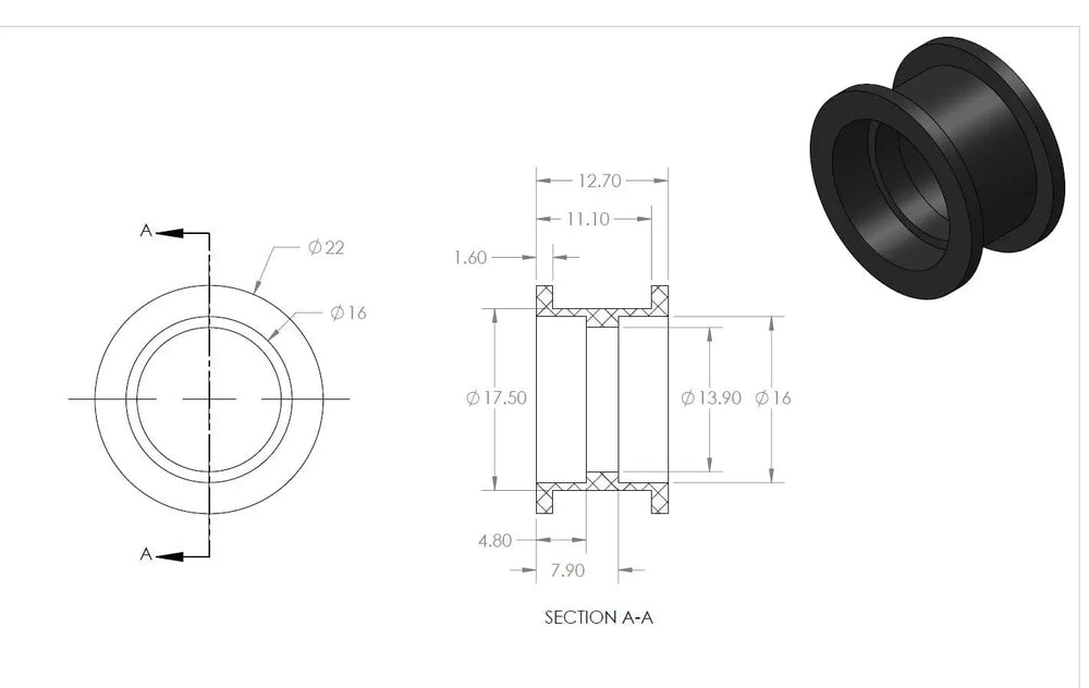 GT2-6 POM Idler Pulley With 625ZZ Bearing