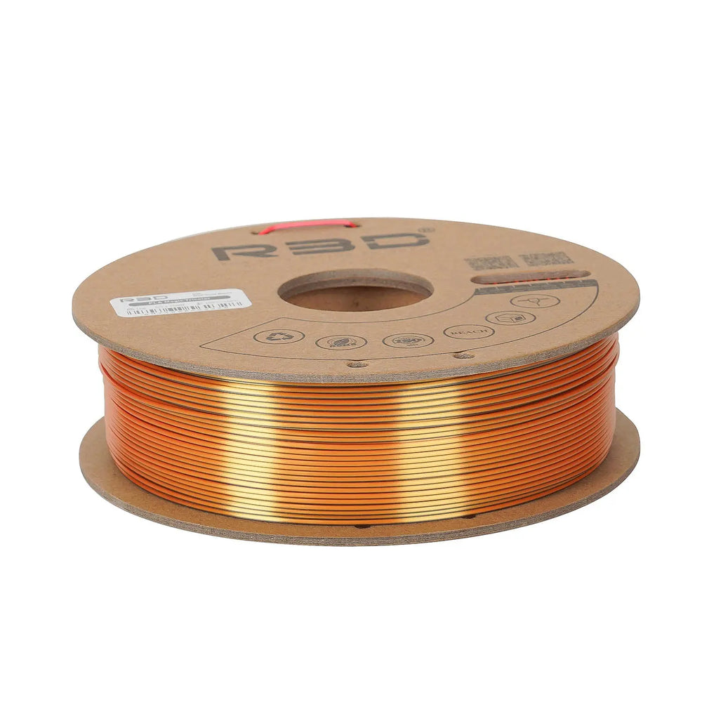 Gold/Copper/Black - R3D Tri Colour Magic Silk PLA Filament - 1.75mm, 1kg R3D
