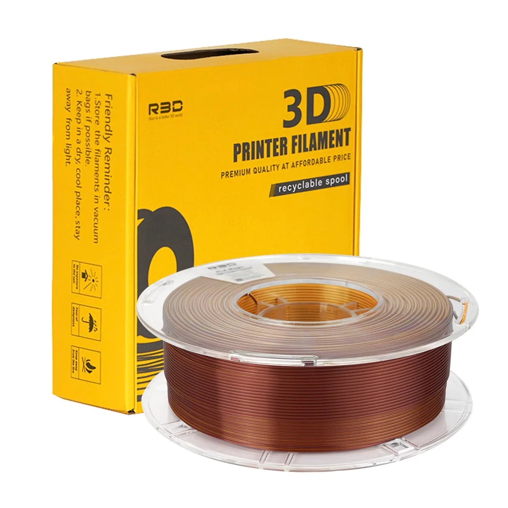 Gold/Copper - R3D Dual Colour Silk PLA Filament - 1.75mm, 1kg R3D