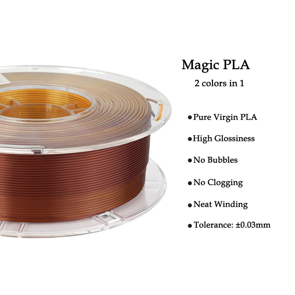 Gold/Copper - R3D Dual Colour Silk PLA Filament - 1.75mm, 1kg R3D