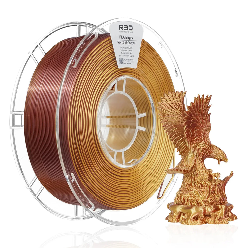 Gold/Copper - R3D Dual Colour Silk PLA Filament - 1.75mm, 1kg R3D