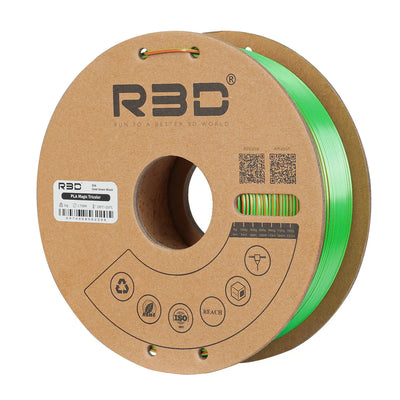 Or/Vert/Noir - Filament PLA Magic Silk R3D Tri Couleur - 1,75 mm, 1 kg