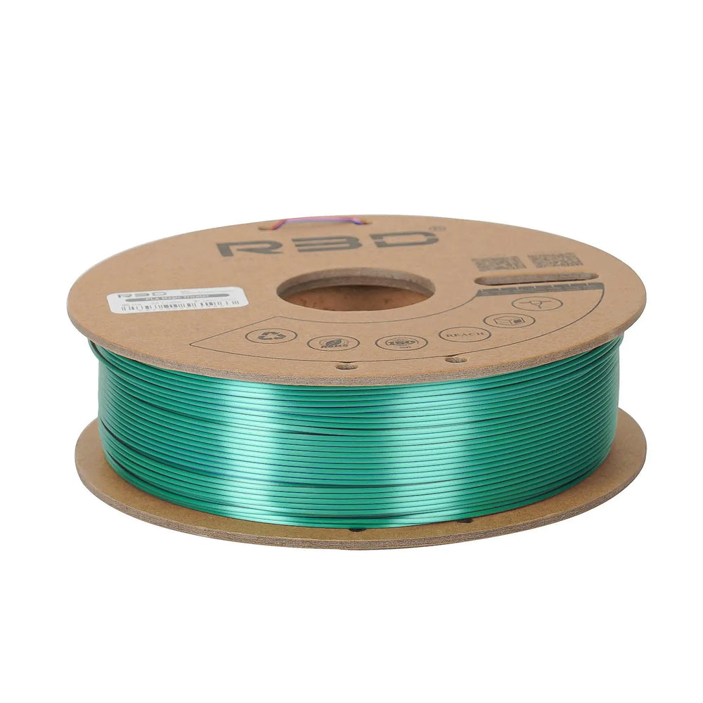 Green/Purple/Copper - R3D Tri Colour Magic Silk PLA Filament - 1.75mm, 1kg R3D