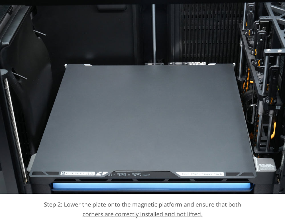 Step 2: Lower the plate and secure to the magnetic platform