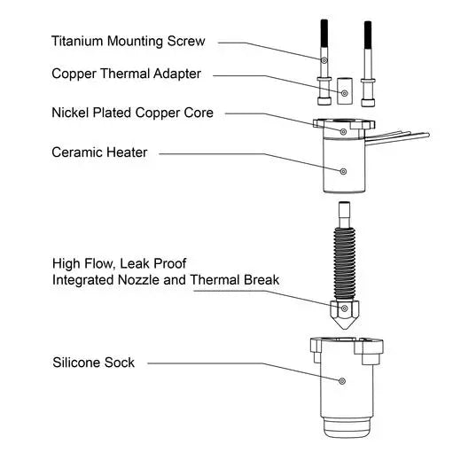 Micro Swiss FlowTech™ Hotend for Creality K1/K1 Max (Older Style Hotend Only)