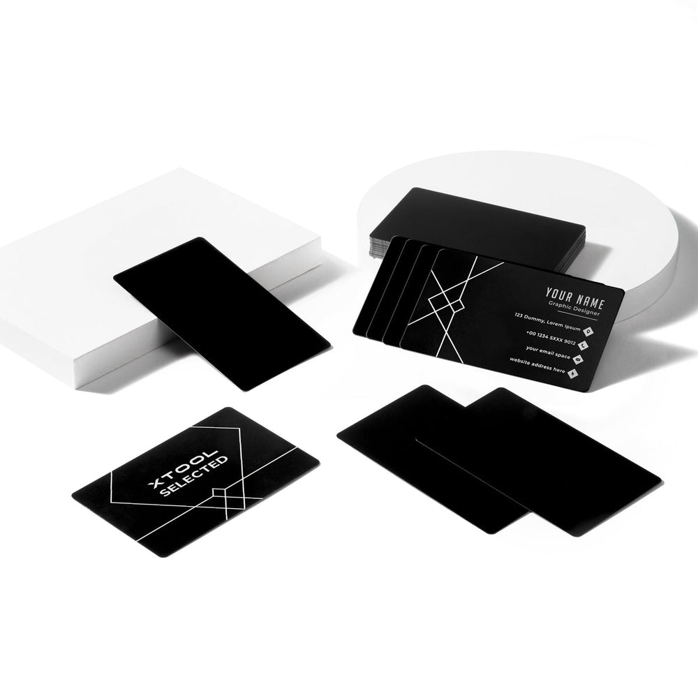 Blancs de cartes de visite en métal noir xTool Business Metal (60 pièces)