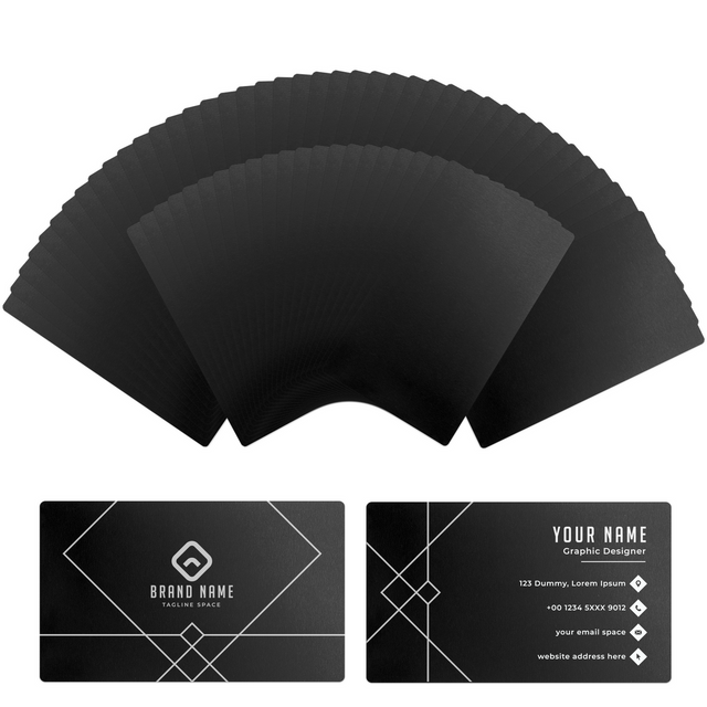 Blancs de cartes de visite en métal noir xTool Business Metal (60 pièces)