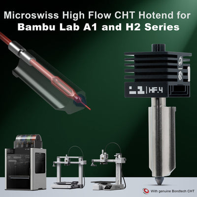 Micro Swiss CHT High Flow Hotend for Bambu Lab A1, A1 Mini, H2D, H2S - 0.4mm