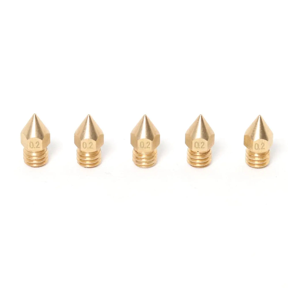 MK8 Brass Nozzle 1.75mm-0.2mm (5 Pack)