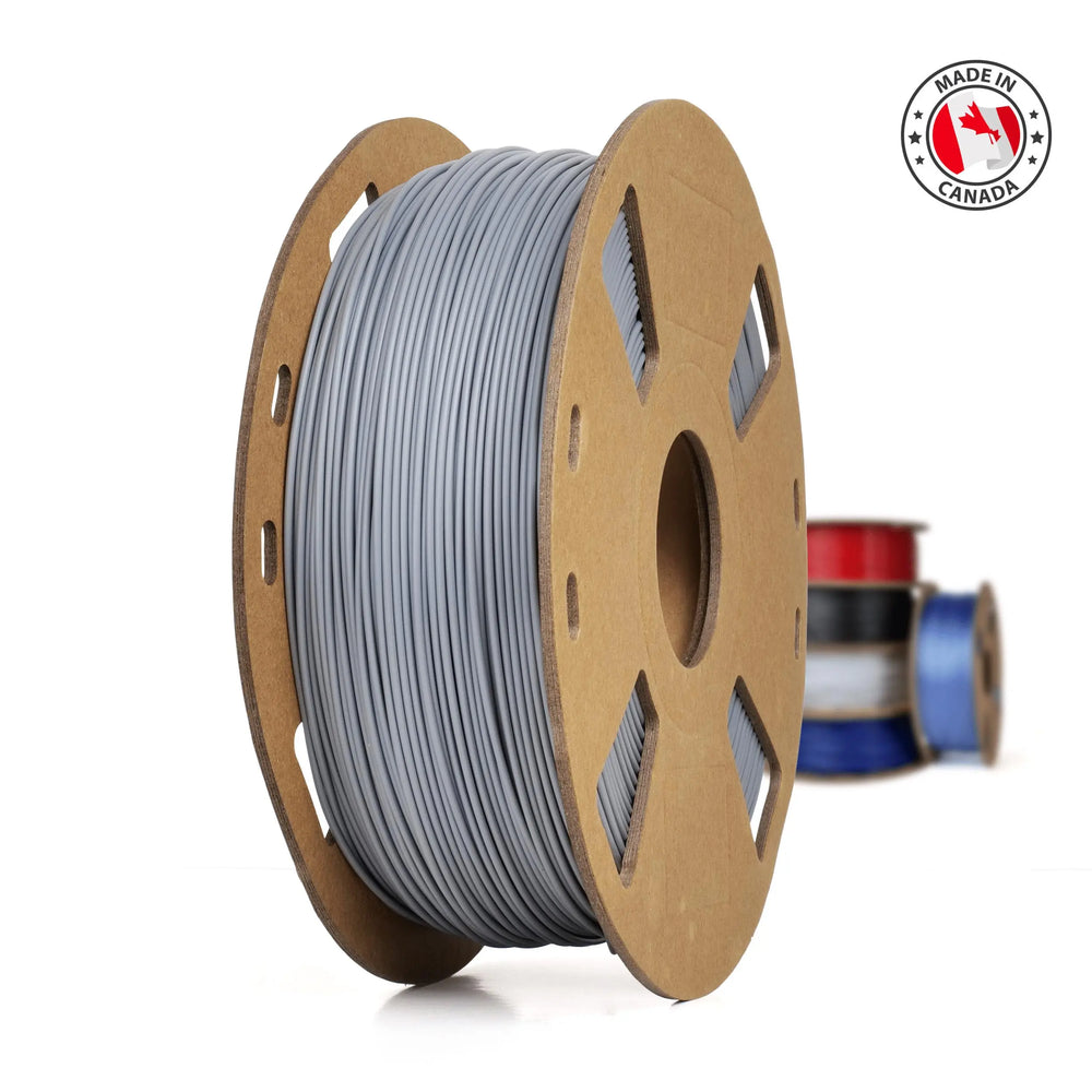 Gris moyen - Filament PETG+ fabriqué au Canada - 1,75 mm, 1 kg