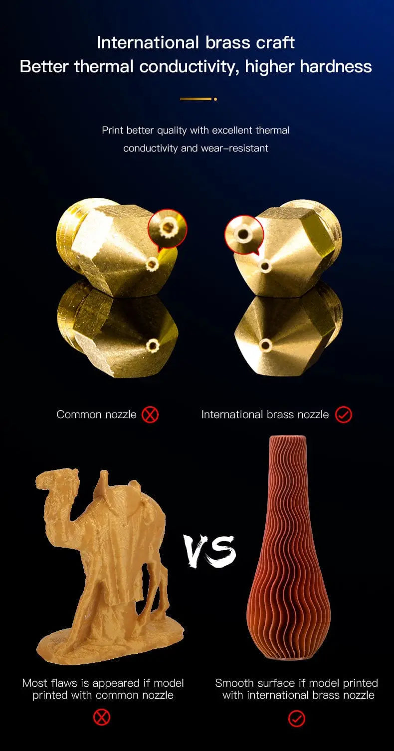 Official Creality Brass MK8 Nozzle 1.75mm-0.2mm