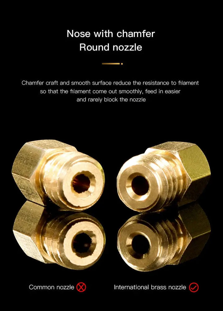 Official Creality Brass MK8 Nozzle 1.75mm-0.4mm - 5 PACK