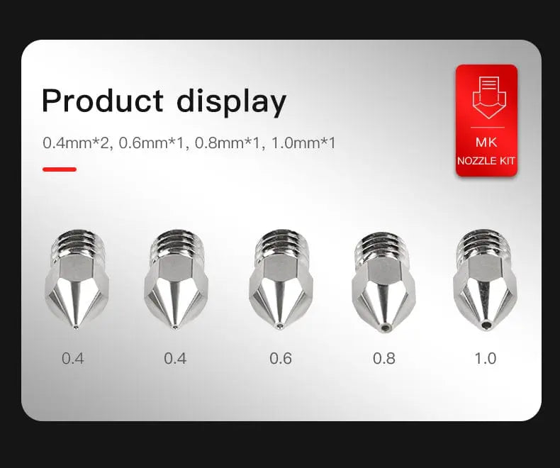 Kit de buse en alliage de cuivre plaqué Creality MK8 officiel 1,75 mm