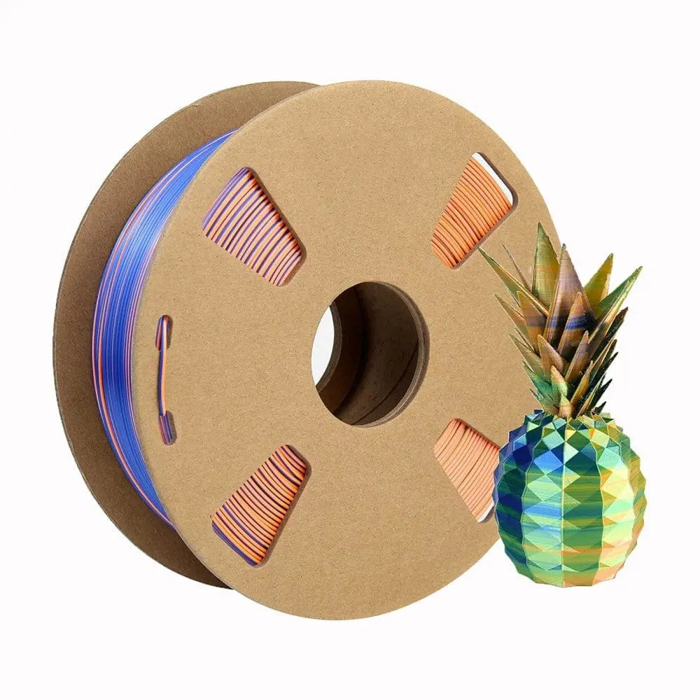 Blue/Green/Orange - Polychromatic Tri-Colour Silk PLA Filament - 1.75mm, 1 kg