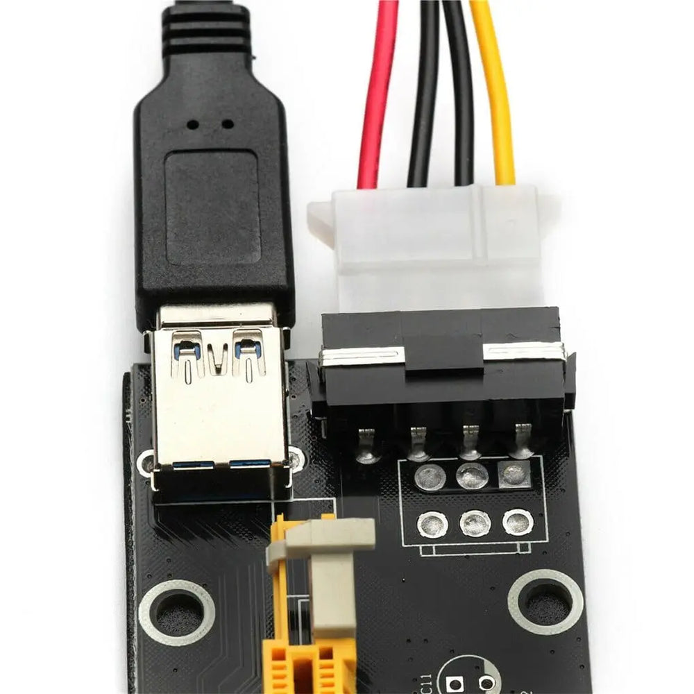 Carte Riser PCI-E 1x à 16x - Alimentation Molex 4 broches - VER006