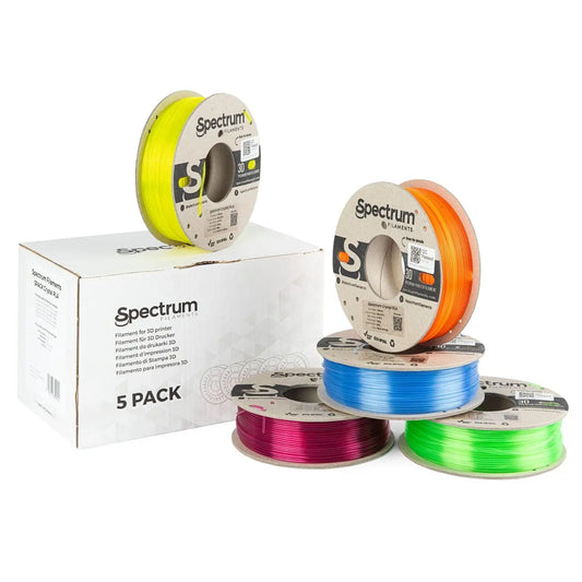 PLA Crystal Multi Pack - 1.75mm Spectrum PLA Crystal Filament - 5x 0.25 kg