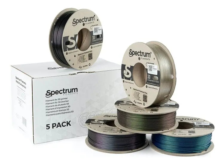 PLA Essentials Multi Pack - Filament Spectrum PLA Essentials - 1,75 mm, 5x 0,25 kg